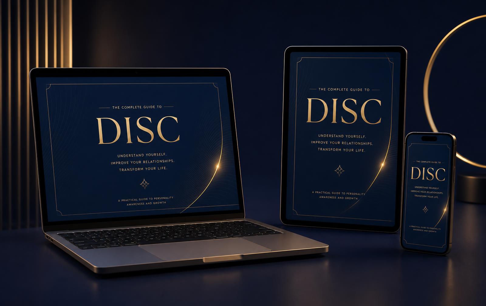 E-book DISC exibido em notebook, tablet e smartphone